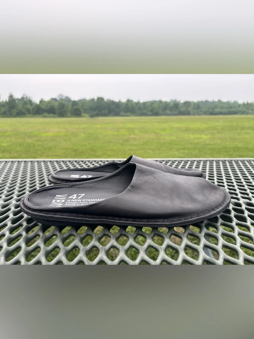 VIBAe Roma Black Slip On Loafer Mule EU Unisex 47 US 14